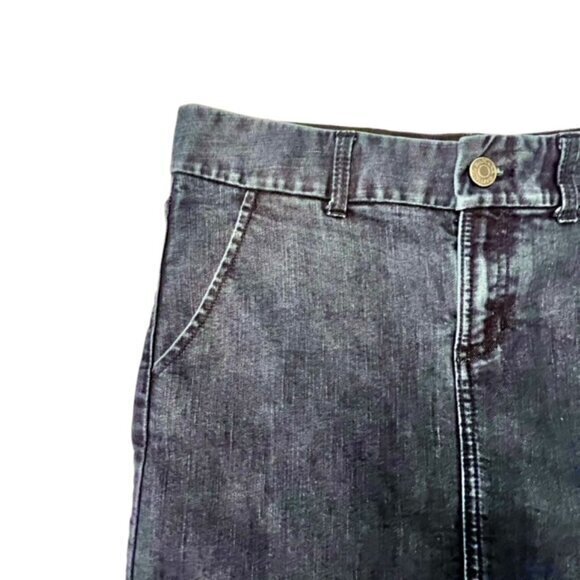 BANANA REPUBLIC Denim Pencil Skirt Dark Blue Stretch Back Slit 90’s Y2K Size 4 - Picture 3 of 8